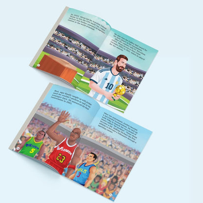 Story Books for Kids - Sportspersons (Set of 5 Books) (Illustrated) - International Sportsmen - Messi, Roger Federer, Serena Williams, Michael Jordan, Usain Bolt - Biographies for Children - Age 6+