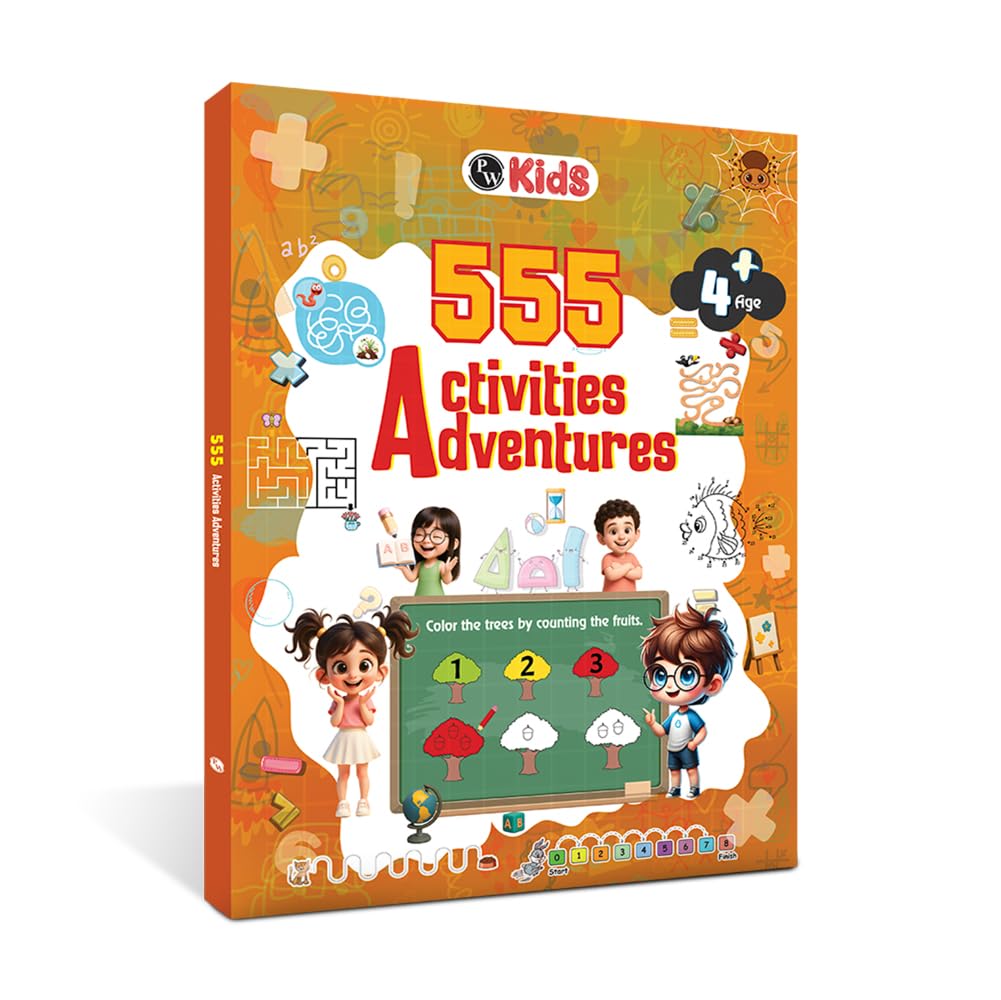 555 Adventure Activity Book for Kids, Theme Based Activity with Puzzles, Mazes, Scribbles & Brain Games, Includes 500+ Free Worksheets & Parenting Tips