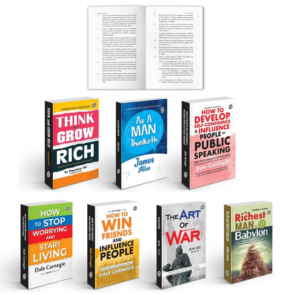 Think & Grow Rich, The Art of War, How to Win Friends & More - English Classic Novel, Confidence building book, Educatioanl book for kids | Combo of 7 Books