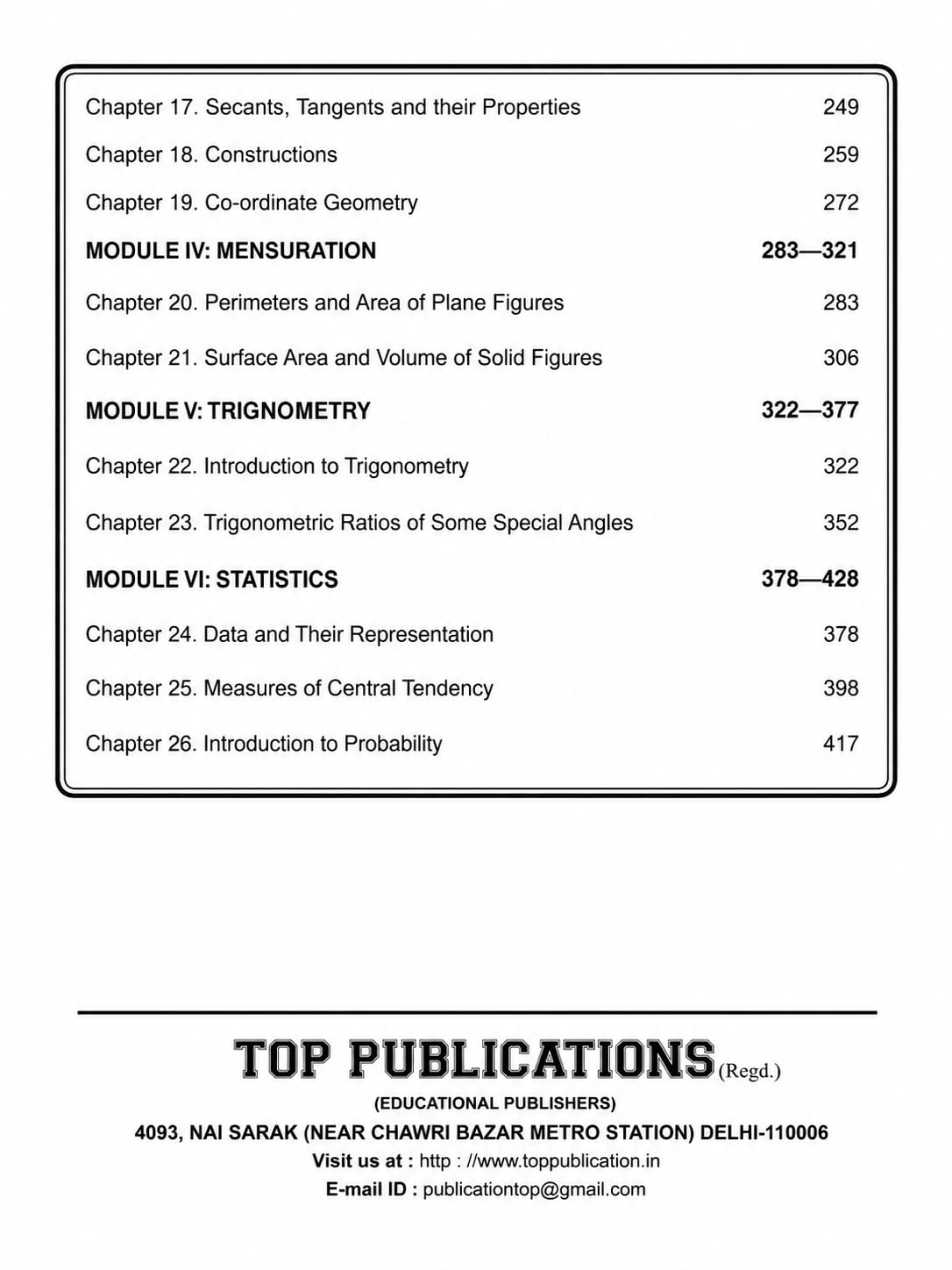 TOP NIOS Maths Class 10 Guide Book (Subject Code 211)
