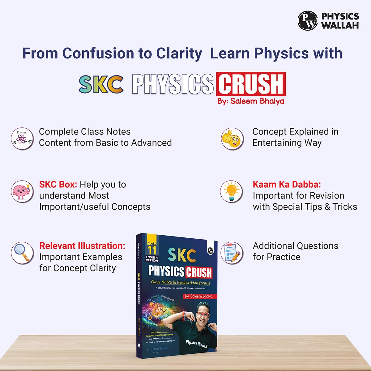 PW SKC Physics Crush Class 11 (English Edition) Handwritten Format Notes By Saleem Sir For JEE and NEET Exams | From Basic to JEE Advanced via JEE/ NEET