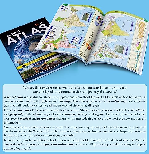 SCHOOL ATLAS (ENGLISH) - MAPLITHO | Student's Guide to Geography: Latest Edition Atlas with Detailed Maps