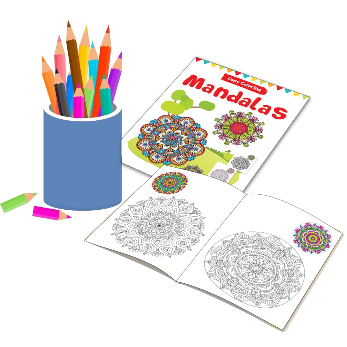 Let’S Color - Copy Color Art Pack Of 8 Books (Transport, Professions, Pets, Fish, Insects, Robots, Mandalas And Sports) - 3 Years To 8 Years
