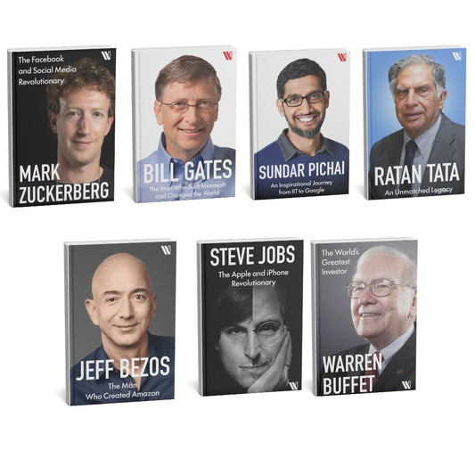 Success Power Pack Biography Collection (English - Set of 7 Books) | Ratan Tata | Sundar Pichai | Bill Gates | Warren Buffett | Mark Zuckerberg | Steve Jobs | Jeff Bezos