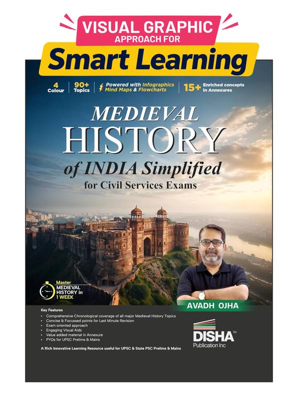Disha Medieval History of India Simplified for UPSC & State PSC Civil Services Exams | 4 color Book Powered with Infographics, Mindmaps, Pictures & Tables