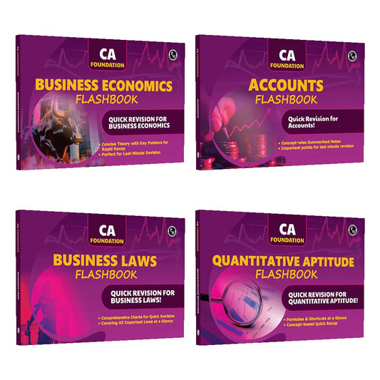 PW CA Foundation Flashbook - Business Economics, Quantitative Aptitude, Business Laws and Accounts Combo Set of 4 Books | Detailed Charts For Quick Revision [Paperback] PW