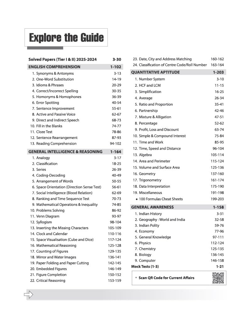 Arihant SSC CHSL (Tier I & II) 2026 | Complete Study Guide with Conceptwise Notes, 3000+ Exam-Centric MCQs, PYQs up to 2025, Time-Saving Tricks & 100 Formula Cheat Sheet | Free Online Tests