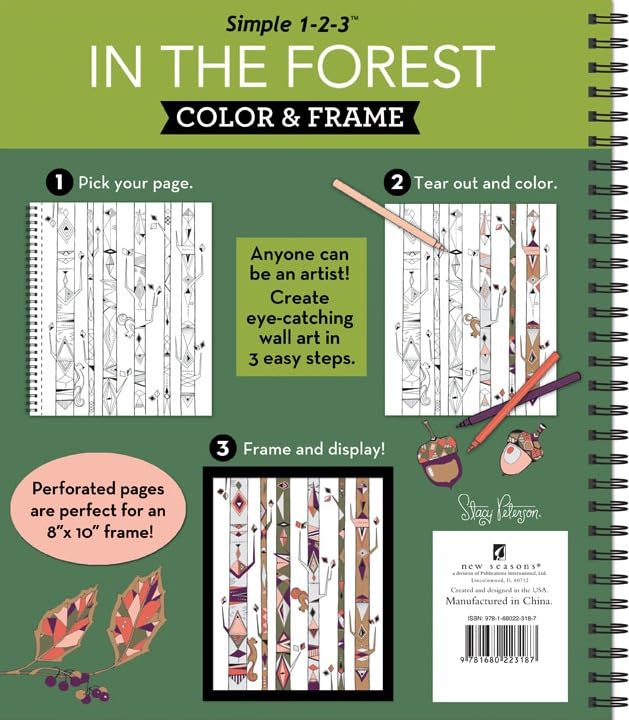 Color & Frame - In the Forest (Adult Coloring Book) 