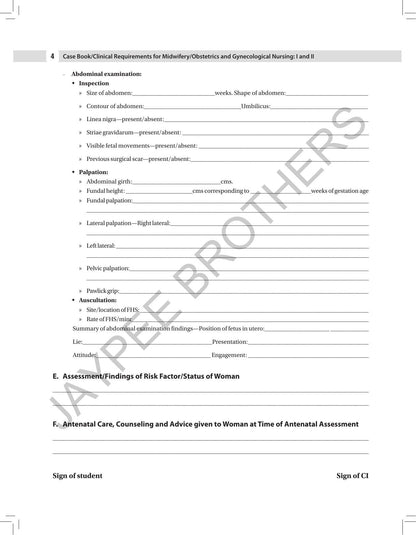 Case Book/ Clinical Requirements for Midwifery/ Obstetrics and Gynecological (OBG) Nursing I & II, 3/E | Clinical Case Recording Book for BSc Nursing 6th & 7th Semesters: 1
