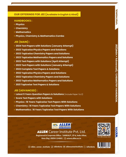 ALLEN Chemistry Handbook For IIT-JEE Exam (English)