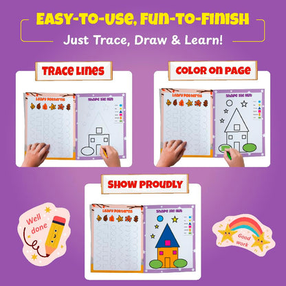 Set of 4 Writing Time Kids' First Pencil Control & Patterns Books, Capital Letters, Small Letters, Numbers, Patterns & Shapes, Hand Writing Practice ... Years (Set of 4 Pencil Control Pattern Book)