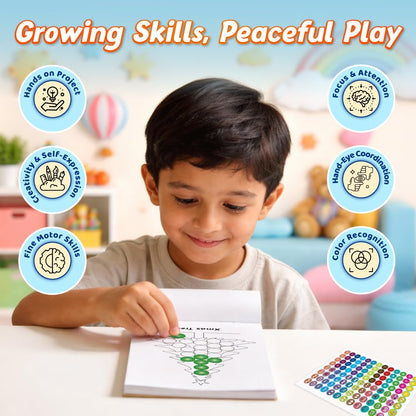 2000+ Dot Sticker Activity Book For 3+ Years Old Toddlers | Fun Sticker Set, Focus Builder, A to Z letters (Uppercase & Lowercase), Numbers 1-10 | Screen-Free Educational Activity For Kids