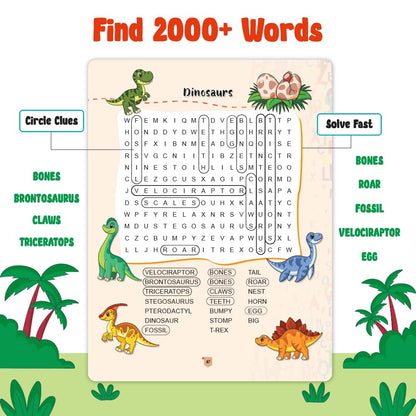 2000+ Word Search Activity Book for Kids, 100+ Fun Topics with 500+ Free Printable Worksheets & Parenting Tips, 6-12 Years (2000+ Word Search Book)