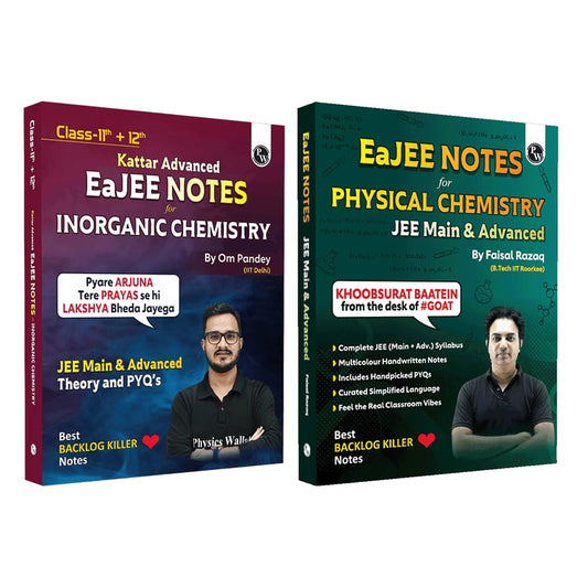 PW EaJEE Handwritten Notes For Inorganic Chemistry By Om Pandey and Physical Chemistry By Faisal Razaq Combo Set of 2 Books | Chapterwise and Topicwise Questions [Paperback] Om Pandey and Faisal Razaq