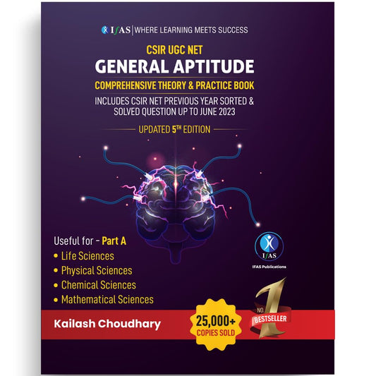 CSIR NET General Aptitude (Part-A) 2023 - Detailed Theory with Practice Questions & Previous Years Solved Questions. Best Book for CSIR NET Aptitude in India
