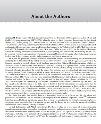 Discrete Mathematics And Its Applications | 8th Edition | Kenneth H. Rosen & Dr. Kamala Krithivasan