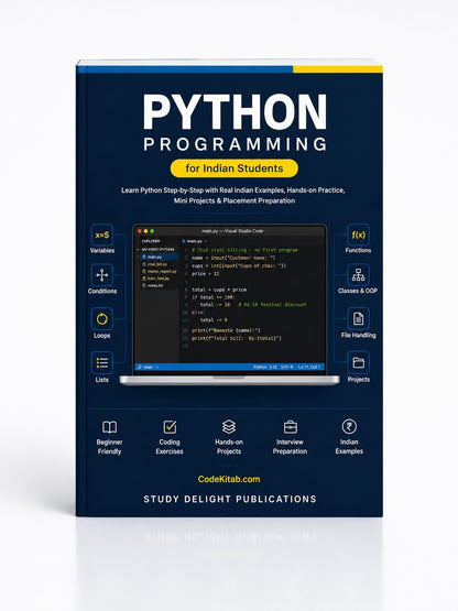 Python Programming for Indian Students: Learn Python Step by Step with Real Indian Examples, Hands-On Practice, Mini Projects & Placement Preparation