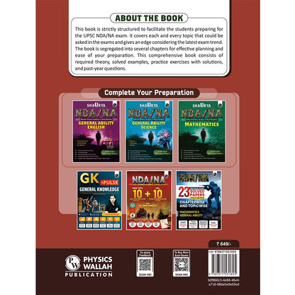 PW Shaurya NDA Book 2026 – NDA/NA General Knowledge | Latest 2025 Solved Paper | Geography, History, Economics, Political Science | Chapterwise Theory, PYQs, Practice Exercises