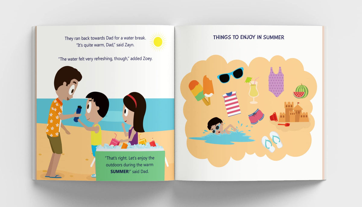 Seasons with Zayn & Zoey - Educational Picture Book for Kids Ages 2-8 - Spring Summer Autumn Winter Weather Nature Story Book Children Learning