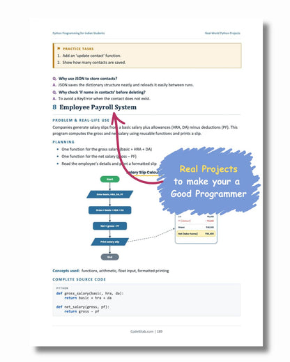 Python Programming for Indian Students: Learn Python Step by Step with Real Indian Examples, Hands-On Practice, Mini Projects & Placement Preparation