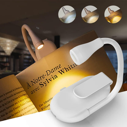 Clip-On LED Book Reading Lamp – 3 Modes, Eye-Caring, Portable (White)