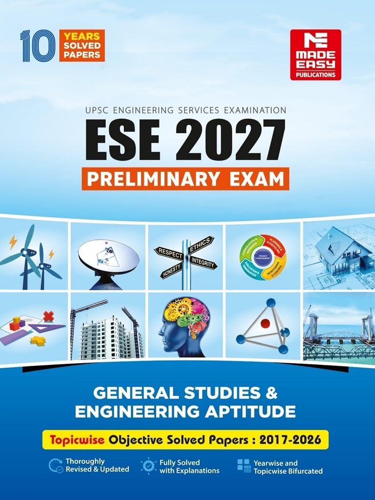 ESE (Prelims) 2027: General Studies and Engineering Aptitude Topicwise Objective 10 Year Solved Papers