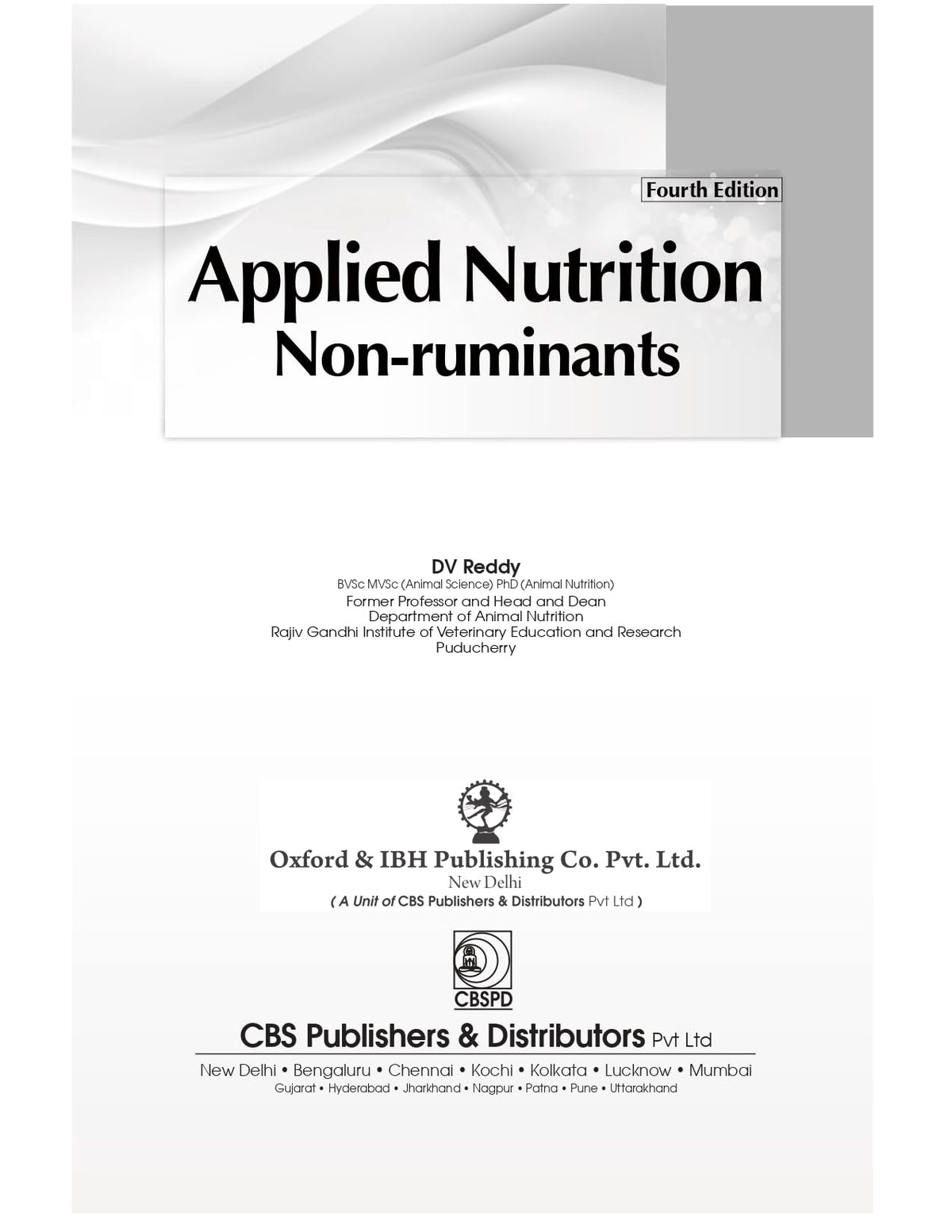 Applied Nutrition Non-Ruminants 4/e (PB - 2027) ISBN - 9788169441629