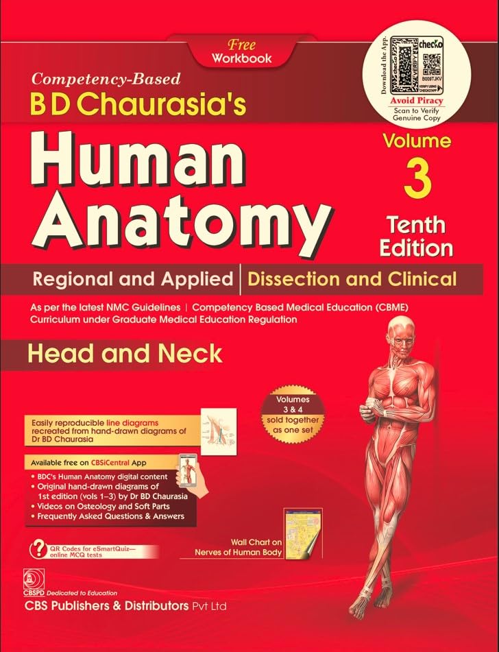 Bd Chaurasias Human Anatomy 10Ed 4 Vol Set (Pb 2025)