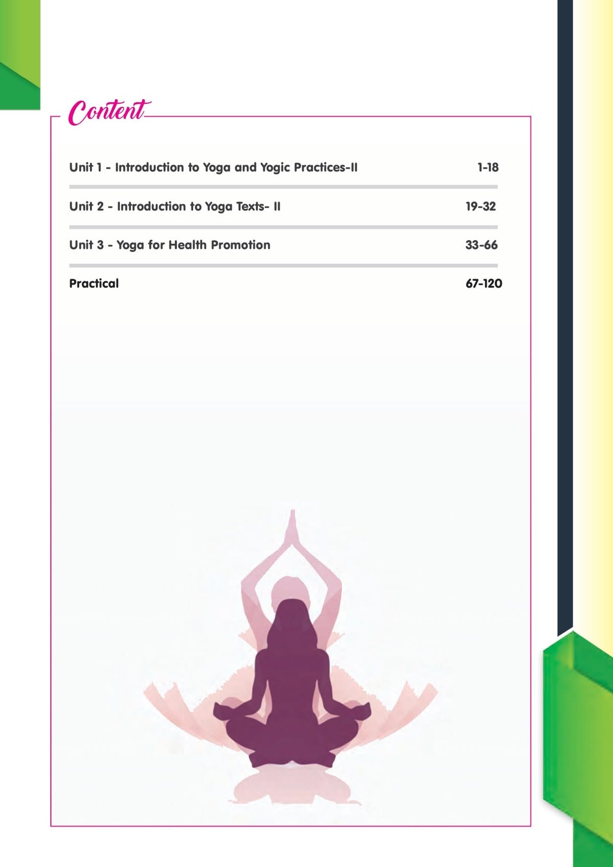 YOGA Class 12 Textbook Cover, Orange Background with Lotus Design, Fitness Exercise Poses Illustration CBSE (Yoga Class Xii)