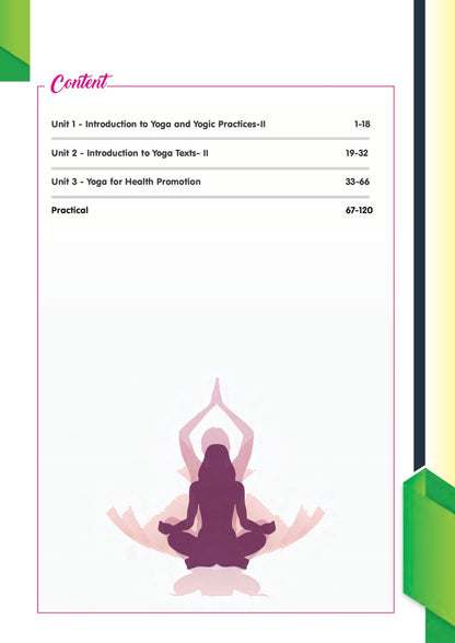 YOGA Class 12 Textbook Cover, Orange Background with Lotus Design, Fitness Exercise Poses Illustration CBSE (Yoga Class Xii)