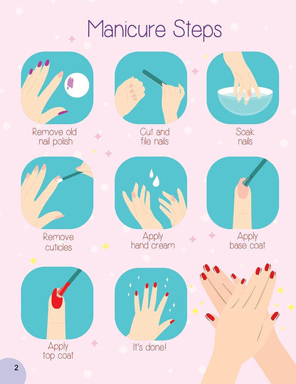 Nail Art and Hair Style Colouring and Sticker Activity Book for Kids Age 3 -6 years- Create and Colour Your Own Nail Art with 100+ Glitter Stickers