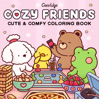 Cozy Friends: Coloring Book for Adults and Teens Featuring Super Cute Animal Characters with Easy and Simple Designs for Relaxation 