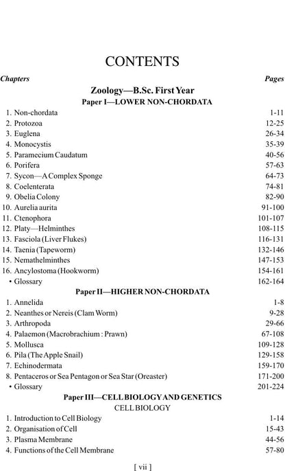 ZOOLOGY-B.Sc. FIRST YEAR (Both Three Papers)