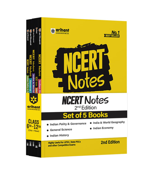 Arihant NCERT Notes Indian Economy, Polity & Governance, World Geography, History, General Science | Class 6–12 (Old + New) | Useful for UPSC, State PSCs & Other Competitive Exams | 2nd Edition
