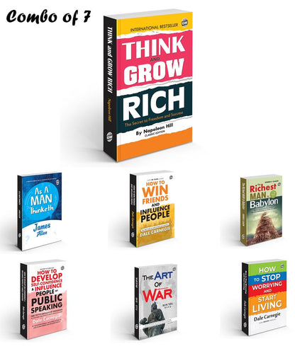 7 Powerful Books for Personal Growth & Financial Success : A Motivational Gift Set - Think & Grow Rich, The Art of War, How to Win Friends & More, Educational learning Book