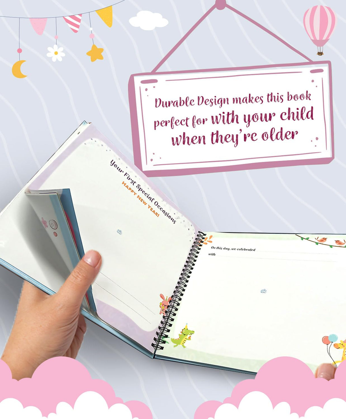 Baby Record Book - Premium Journal for Milestones & Memories with Photo Album for 0-5 Years Baby Girl/Boy | 56 Pages | Best Gift for Pregnancy, Baby Shower Party, New Born & New Parents