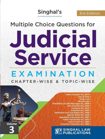 13000+ MCQ | Judicial Service Examination MCQs | Combo Set (Vol. 1–4) |Chapter-Wise & Topic-Wise Multiple Choice Questions | For PCS-J, Judiciary, APO ... | 2026 Edition | Singhal Law Publications