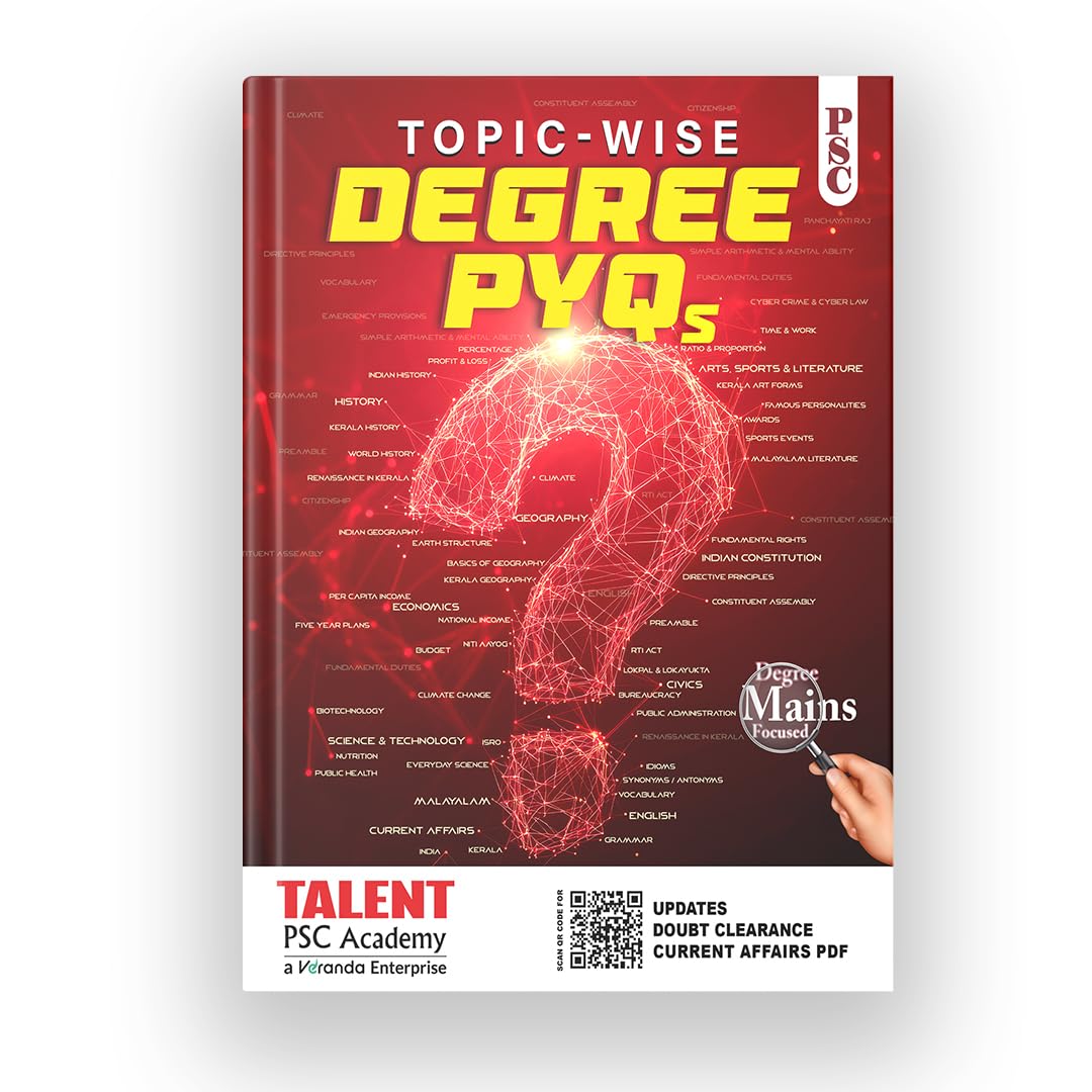 Talent Academy Kerala PSC Degree Level Topic Wise PYQ 2026 Book New SCERT & NCERT Syllabus Integration