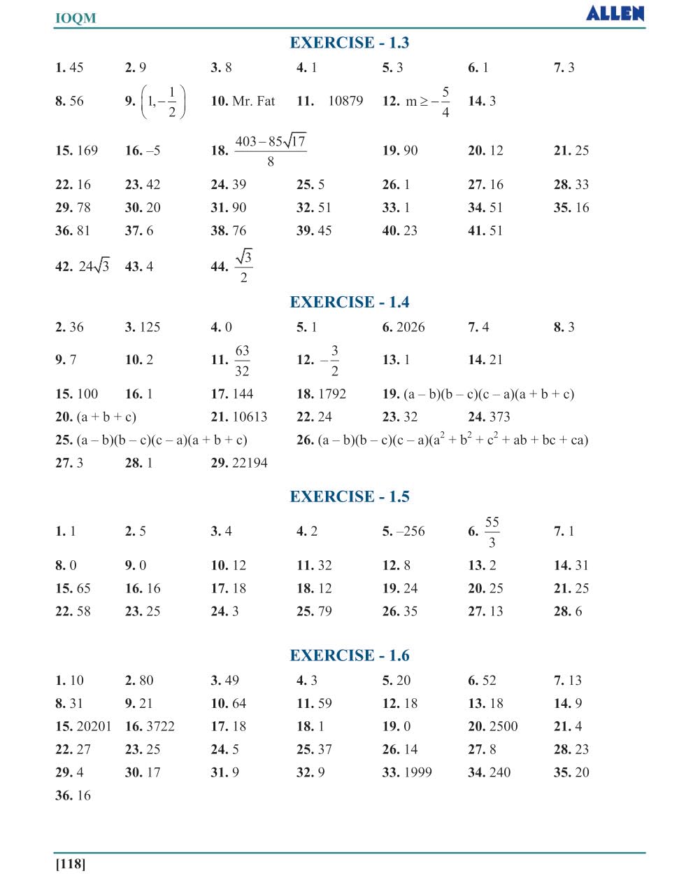 Indian Olympiad Qualifier in Mathematics (IOQM/ PRE-RMO) Book Part 1 & 2 with Solutions for Class 8 to 12 (Set of 3 Books Combo) by ALLEN