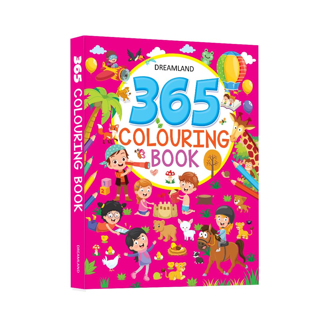 365 Colouring Book for Kids Age 2-8 – Fun Drawing, Painting & Creative Art Book with Animals, Vehicles, Plants, Clowns & More | Thick Lines, Child-Friendly, 368 Pages, Boosts Creativity, Concentration, Colour Awareness & Hand-Eye Coordination