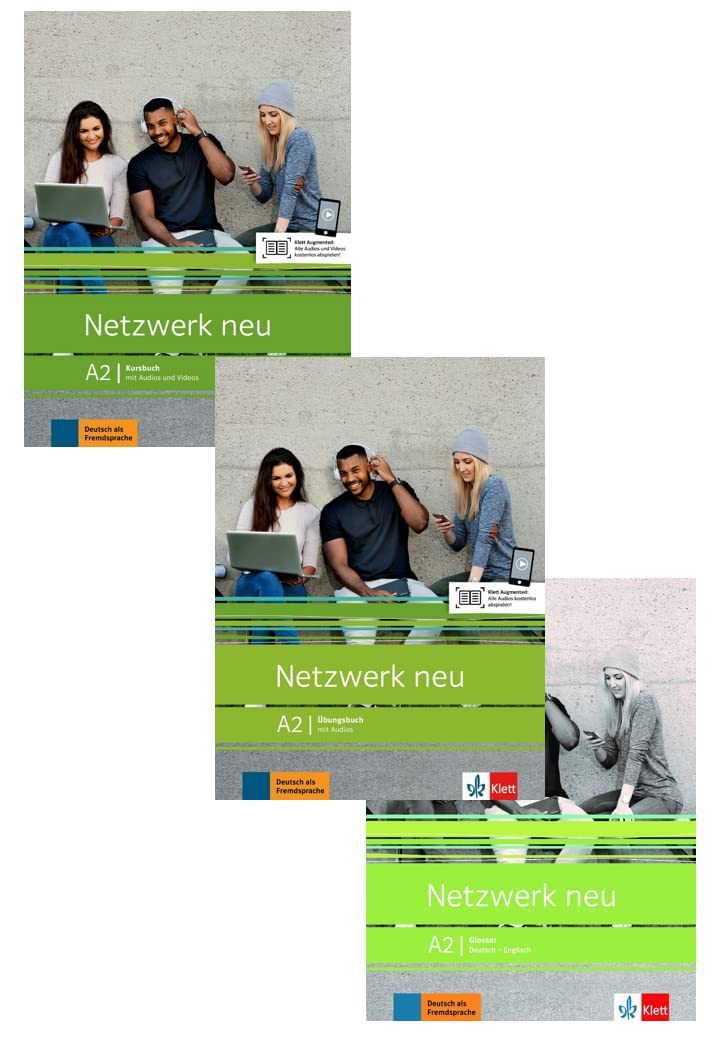 NETZWERK NEU A2 - Textbook + Workbook + Glosser ( Set of 3 Books ) - KURSBUCH + UBUNGSBUCH + GLOSSAR | New Edition 2024