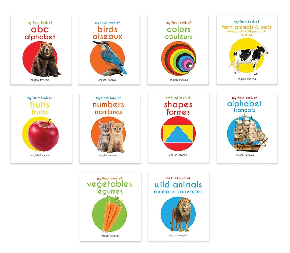 My First English-Français Learning Library (Ma première bibliothèque bilingue anglais-français) : Boxset of 10 English - French Board Books
