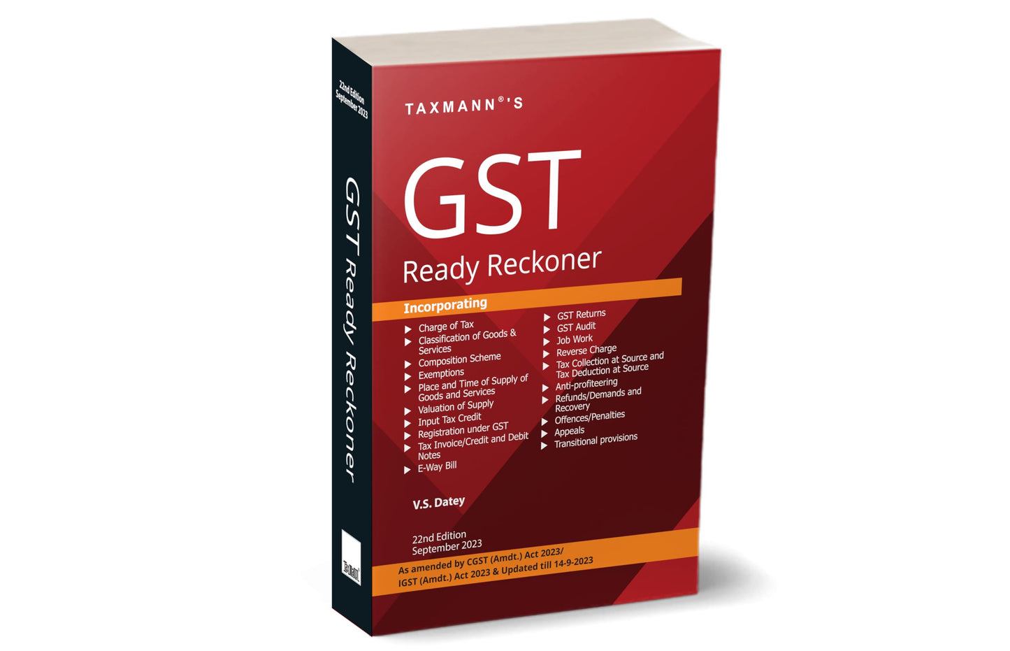 Taxmann's GST Ready Reckoner [CGST/IGST (Amdt.) Act 2023] – Most trusted ready referencer for all provisions of the GST Law with GST Case Laws, GST Notifications, GST Circulars, etc