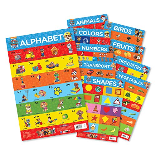 Paw Patrol - My First Early Learning Charts : Learn With Paw Pups (10 Charts - Alphabet, Animals, Bi book cover