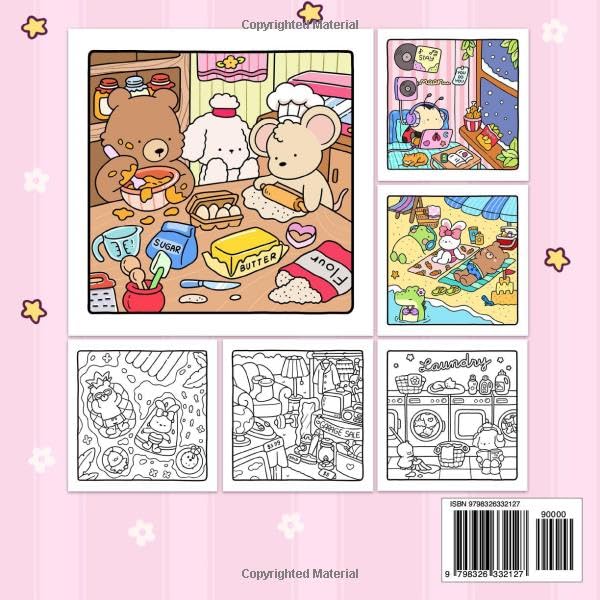 Cozy Friends: Coloring Book for Adults and Teens Featuring Super Cute Animal Characters with Easy and Simple Designs for Relaxation 