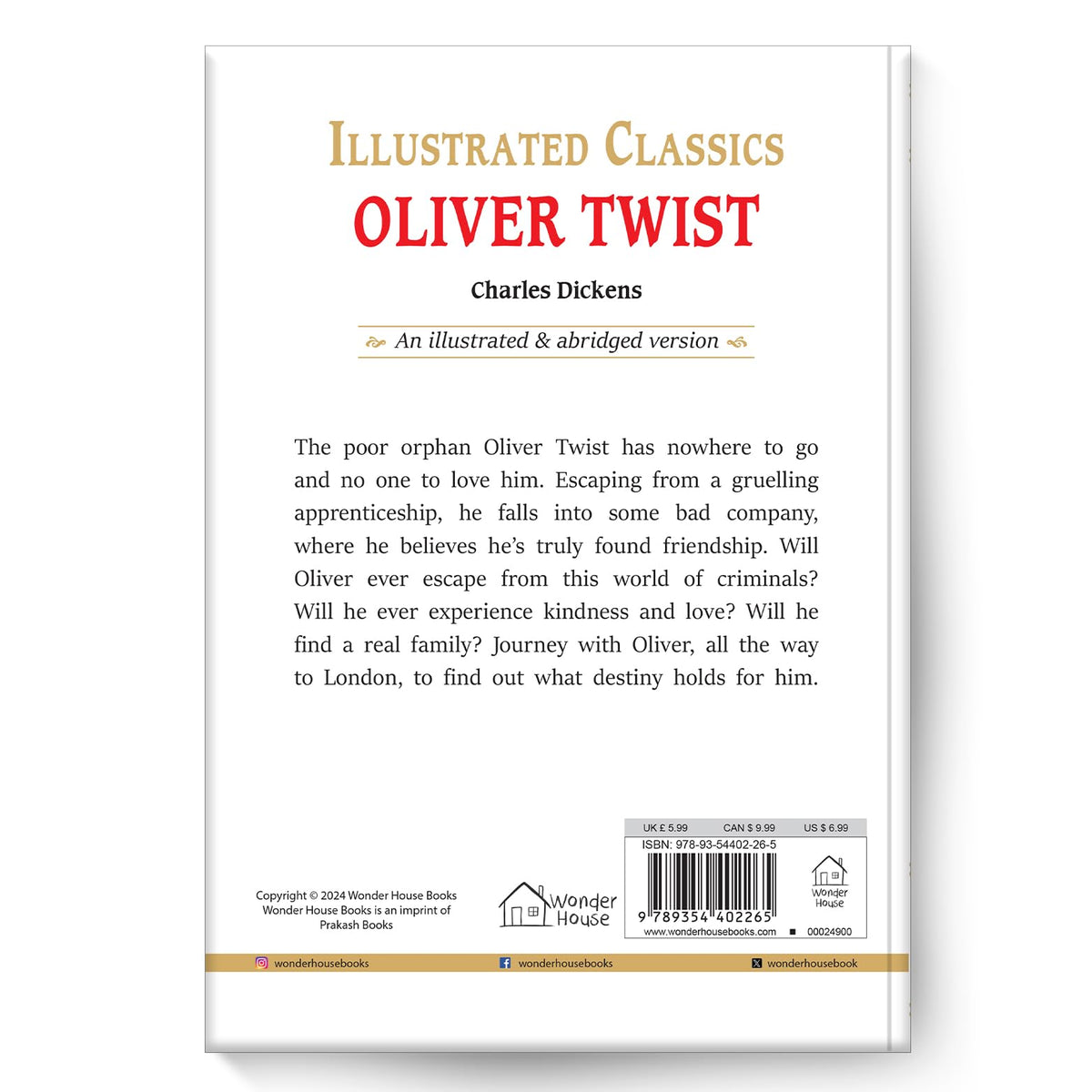 Oliver Twist : Illustrated Abridged Children Classics English Novel with Review Questions