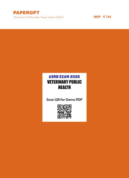 ASRB Exam 2026 Veterinary Public Health | NET, ARS, SMS (T-6) & STO (T-6) | Chapterwise 25 Years PYQ | 3000+ MCQs with Full Explanation