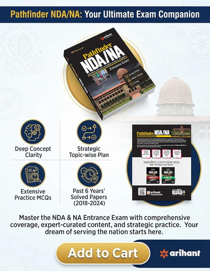Arihant Pathfinder NDA/NA Entrance Exam Book 2026 | National Defence & Naval Academy | 8000+ MCQs, PYQs & Complete Study Notes | Latest Edition for NDA Written Exam Preparation | English Medium