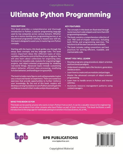 Ultimate Python Programming: Learn Python with 650+ programs, 900+ practice questions, and 5 projects