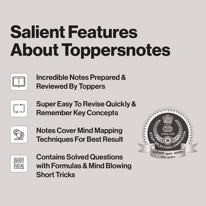 SSC CGL Exam Study Material Notes for Maths, English, General Studies & Reasoning Set of 5 Books in English, ToppersNotes Latest Edition